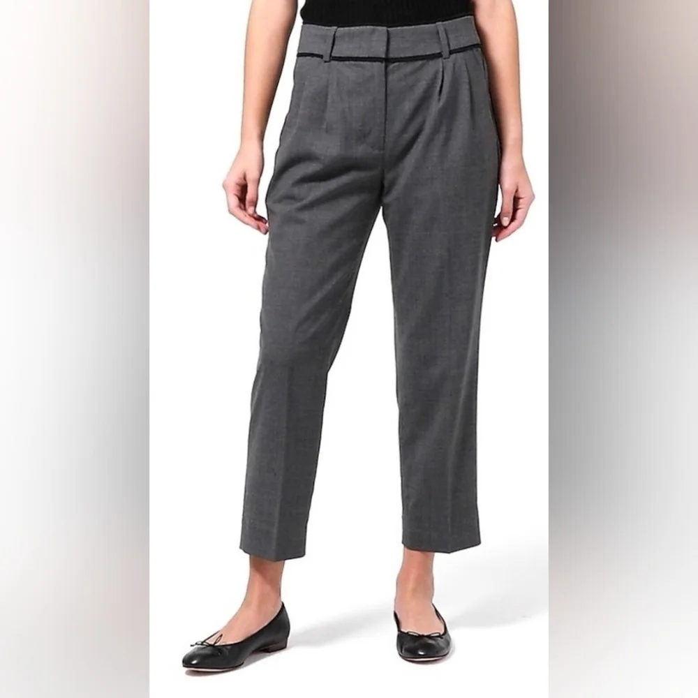 J. Crew Women's Gray Wool Blend Tailored Pants 14